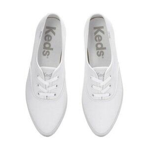 Keds Womens Champion White Canvas Lace-Up Sneakers Size 9M Casual Comfort Lightw